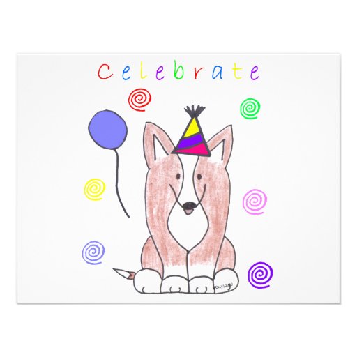 El Corgi Galés de la rebeca celebra Invitación Personalizada