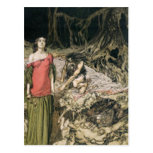 El cortejar de Grimhilde, la madre de Hagen Tarjetas Postales