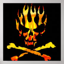 el cráneo flamea el poster