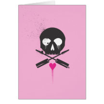 El cráneo n del punk rock deshuesa Notecards Felicitación