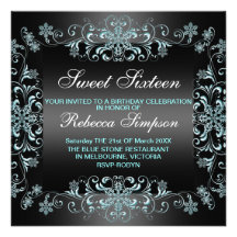 El cumpleaños azul/negro del polvo de la nieve Swe Anuncios Personalizados
