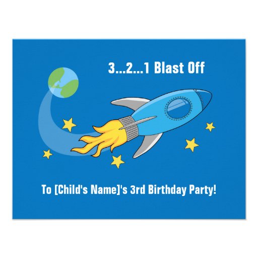 El cumpleaños de la nave de Rocket retro invita Anuncios Personalizados
