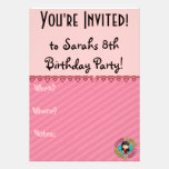 ¡El cumpleaños de la página del colorante invita! invitaciones