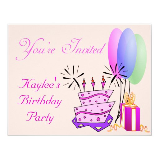 El cumpleaños de los chicas invita anuncio personalizado