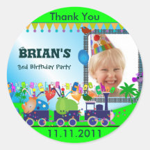 El cumpleaños de los niños le agradece S: Tren Pegatina