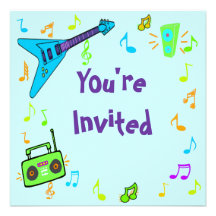 El cumpleaños de Rockin invita Comunicado Personalizado