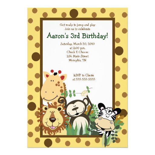 El CUMPLEAÑOS del safari de selva del EQUIPO del P Anuncio Personalizado