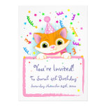 El cumpleaños lindo del gatito invita anuncio personalizado