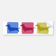 El Dachshund colorido siluetea a la pegatina para  Etiqueta De Parachoque