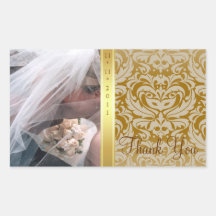 El damasco del oro le agradece pegatina del boda d