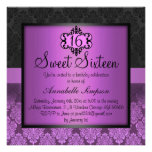 El damasco elegante púrpura elegante Sweet16 invit Anuncio Personalizado
