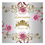 El décimo quinto rosa blanco de Quinceanera florec Invitación Personalizada