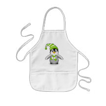 El delantal del niño del pingüino del bebé