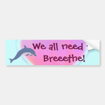 El delfín respira el bumpersticker etiqueta de parachoque