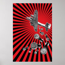 El descenso bate la impresión negra del cielo posters