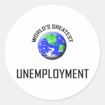 El desempleo más grande del mundo pegatina redonda
