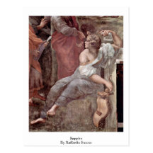 El detalle de Parnassus: Sappho de Raffaello Sanzi Tarjetas Postales