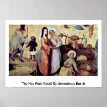 El detalle de Wain del heno de Jheronimus Bosch Poster