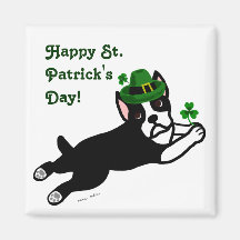 El día Boston Terrier 2 de St Patrick Imán