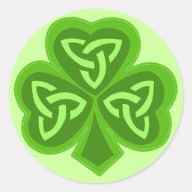 El día céltico de San Patricio del trébol Pegatinas Redondas