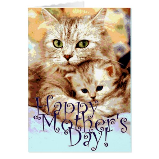 El día de la madre del gatito felicitación