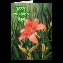 El día de madre feliz - Daylilly 2 tarjetas