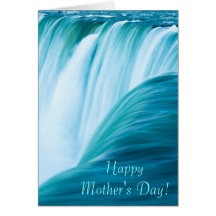 El día de madre feliz de la cascada azul tarjeton