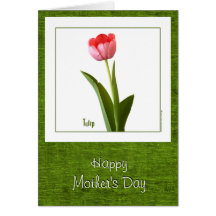 El día de madre feliz - un tulipán rosado tarjeta