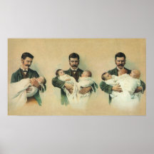 El día de padre del vintage, hombre que detiene a  posters