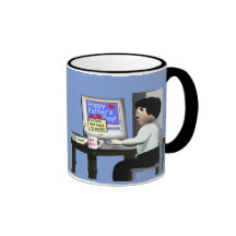El día de padre feliz en la oficina taza de café