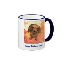 El "día de padre feliz!" taza de Tatiana el perro
