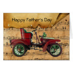 EL DÍA DE PADRE MUSICAL DEL COCHE DEL VINTAGE FELICITACIÓN