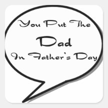 El día de padre calcomanías cuadradas personalizadas