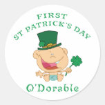 El día de primer St Patrick Etiqueta