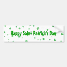 El día de San Patricio Pegatina De Parachoque