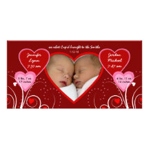 El día de San Valentín - invitación del bebé de lo Tarjeta Con Foto Personalizada