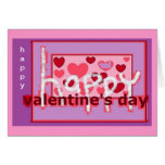 El día de San Valentín rosado púrpura del arte del Felicitación