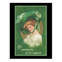 El día de St Patrick el llevar del verde Tarjeta Postal