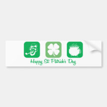 El día de St Patrick feliz (cuadrados) Etiqueta De Parachoque