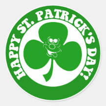 EL DÍA DE ST PATRICK FELIZ ETIQUETAS REDONDAS