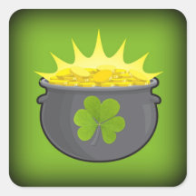 ¡El día de St Patrick feliz! Calcomania Cuadrada Personalizada