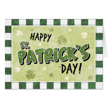 El día de St Patrick feliz - trébol y guinga Tarjetas