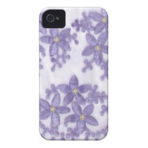 El diamante artificial de Embroided florece la caj iPhone 4 Case-Mate Fundas