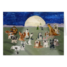 El dibujo animado divertido de Feliz Navidog persi