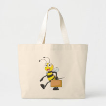El dibujo animado lindo de la abeja lleva al agreg bolsa