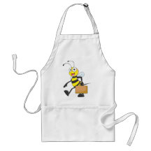 El dibujo animado lindo de la abeja lleva al agreg delantales