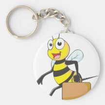 El dibujo animado lindo de la abeja lleva al agreg llavero