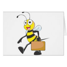 El dibujo animado lindo de la abeja lleva al agreg tarjetas
