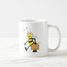 El dibujo animado lindo de la abeja lleva al agreg tazas