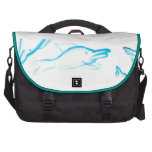 El dibujo azul de la diversión de los delfínes fel bolsas para portatil